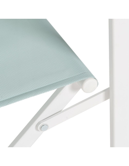 Fauteuil de jardin Metteur en scène pliant en Aluminium Blanc Textilène Vert Alejo (Lot de 2) - 11