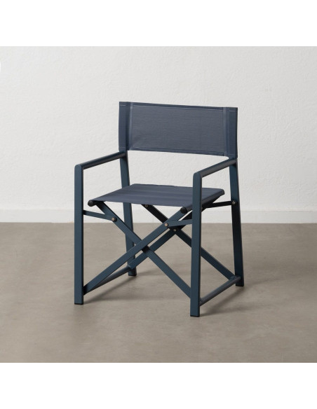 Fauteuil de jardin Metteur en scène pliant en Aluminium Textilène Bleu foncé Alejo (Lot de 2) - 15