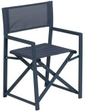 Fauteuil de jardin metteur en scène pliant Alejo aluminium textilène bleu foncé (lot de 2) 56 x 53 x 84 cm