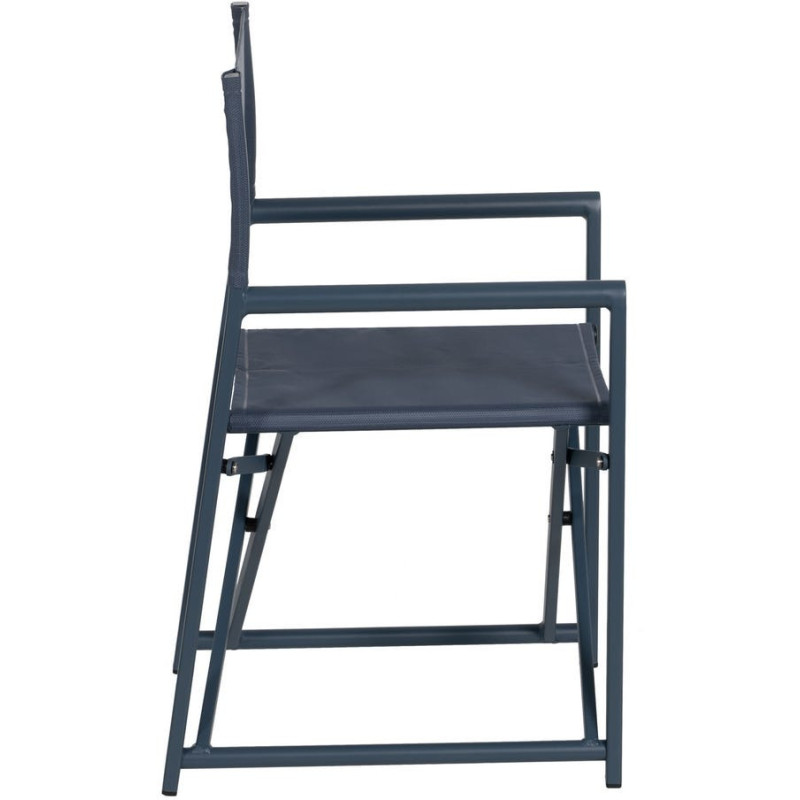 Fauteuil de jardin Metteur en scène pliant en Aluminium Textilène Bleu foncé Alejo (Lot de 2) - 3