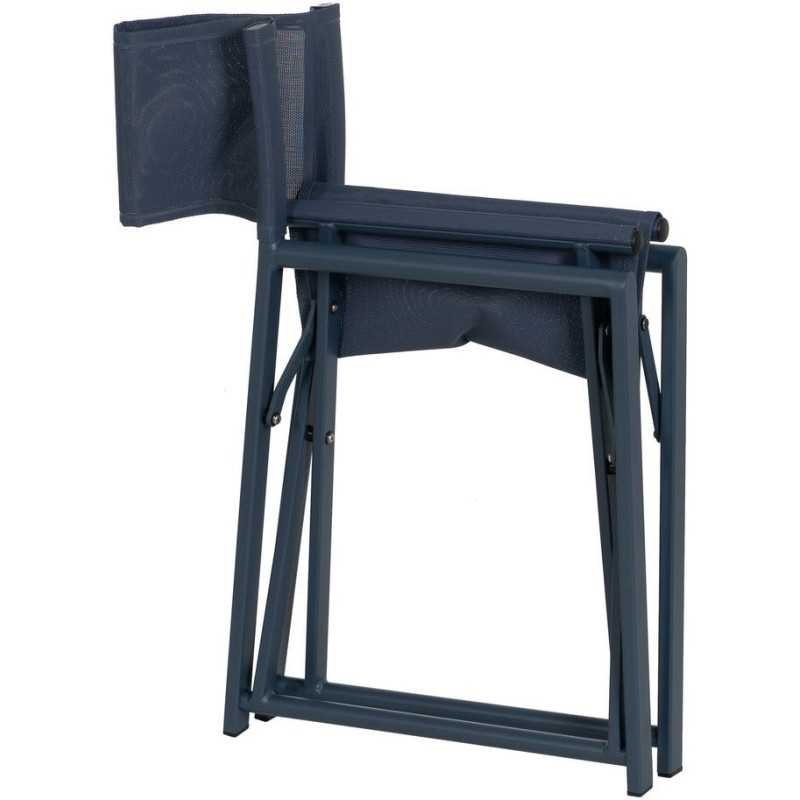 Fauteuil de jardin Metteur en scène pliant en Aluminium Textilène Bleu foncé Alejo (Lot de 2) - 5