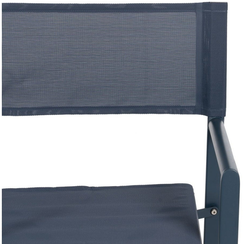 Fauteuil de jardin Metteur en scène pliant en Aluminium Textilène Bleu foncé Alejo (Lot de 2) - 6