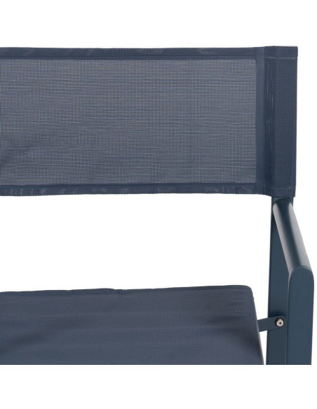 Fauteuil de jardin Metteur en scène pliant en Aluminium Textilène Bleu foncé Alejo (Lot de 2) - 6