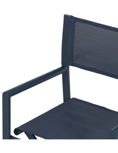 Fauteuil de jardin Metteur en scène pliant en Aluminium Textilène Bleu foncé Alejo (Lot de 2) - 7