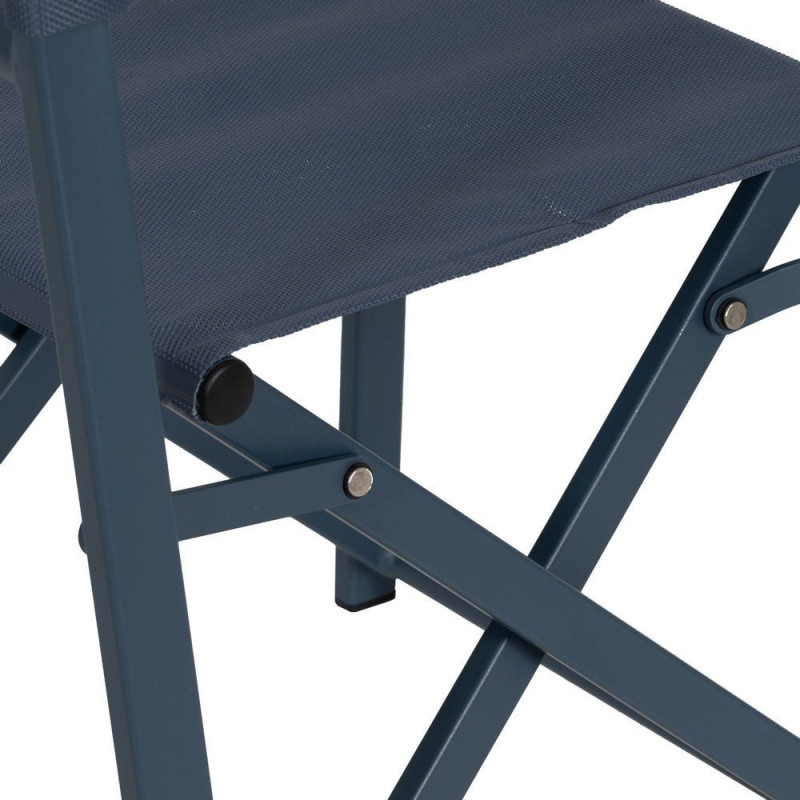 Fauteuil de jardin Metteur en scène pliant en Aluminium Textilène Bleu foncé Alejo (Lot de 2) - 8