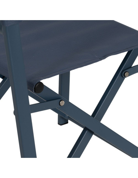 Fauteuil de jardin Metteur en scène pliant en Aluminium Textilène Bleu foncé Alejo (Lot de 2) - 8