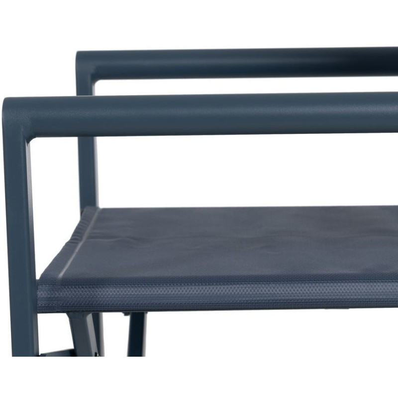 Fauteuil de jardin Metteur en scène pliant en Aluminium Textilène Bleu foncé Alejo (Lot de 2) - 9