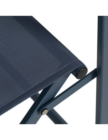 Fauteuil de jardin Metteur en scène pliant en Aluminium Textilène Bleu foncé Alejo (Lot de 2) - 11