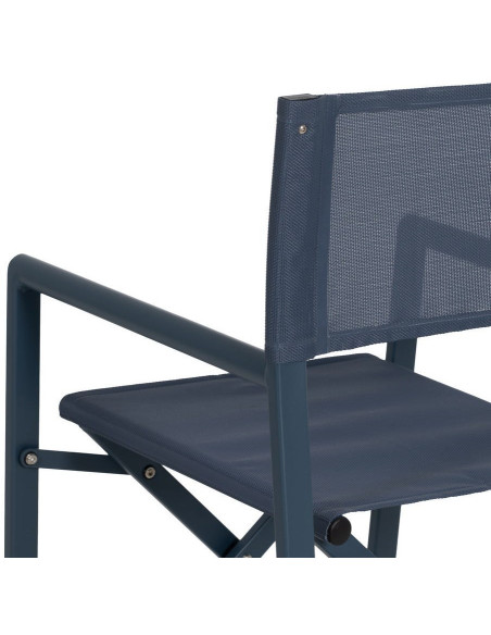 Fauteuil de jardin Metteur en scène pliant en Aluminium Textilène Bleu foncé Alejo (Lot de 2) - 12