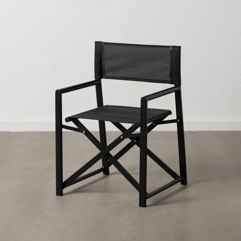 Fauteuil de jardin Metteur en scène pliant en Aluminium Textilène Noir Alejo (Lot de 2) - 15