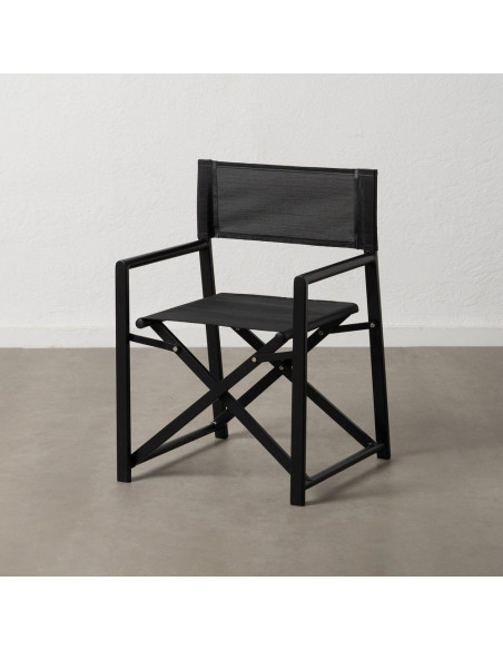 Fauteuil de jardin Metteur en scène pliant en Aluminium Textilène Noir Alejo (Lot de 2) - 15