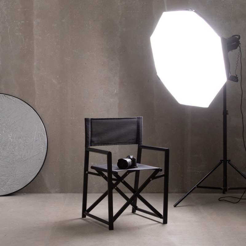 Fauteuil de jardin Metteur en scène pliant en Aluminium Textilène Noir Alejo (Lot de 2) - 2