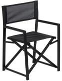 Fauteuil de jardin metteur en scène pliant Alejo aluminium textilène noir (lot de 2) 56 x 53 x 84 cm
