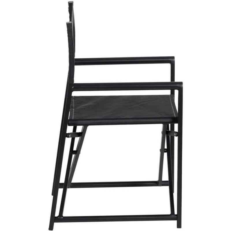 Fauteuil de jardin Metteur en scène pliant en Aluminium Textilène Noir Alejo (Lot de 2) - 3