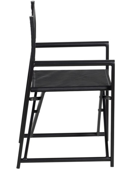 Fauteuil de jardin Metteur en scène pliant en Aluminium Textilène Noir Alejo (Lot de 2) - 3