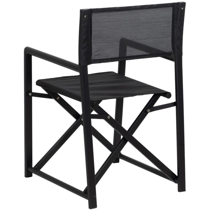 Fauteuil de jardin Metteur en scène pliant en Aluminium Textilène Noir Alejo (Lot de 2) - 4