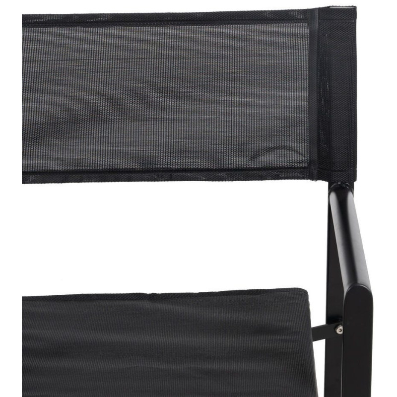 Fauteuil de jardin Metteur en scène pliant en Aluminium Textilène Noir Alejo (Lot de 2) - 6
