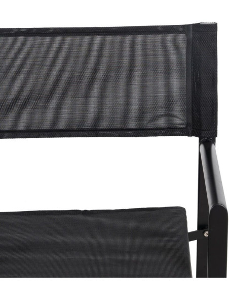 Fauteuil de jardin Metteur en scène pliant en Aluminium Textilène Noir Alejo (Lot de 2) - 6