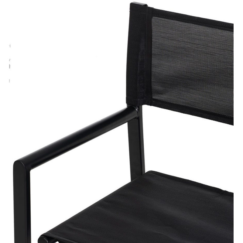 Fauteuil de jardin Metteur en scène pliant en Aluminium Textilène Noir Alejo (Lot de 2) - 7