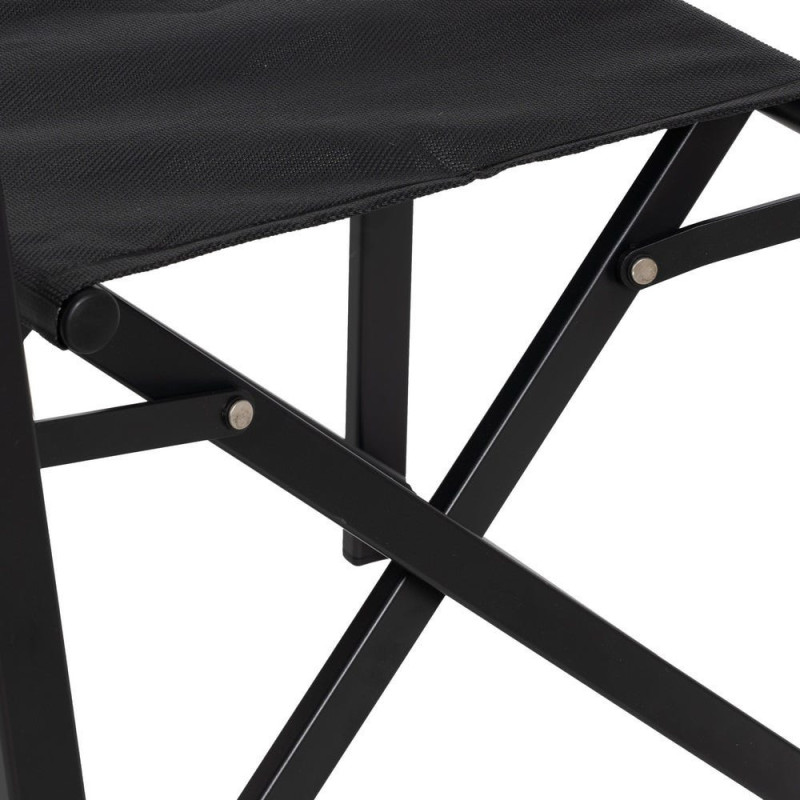 Fauteuil de jardin Metteur en scène pliant en Aluminium Textilène Noir Alejo (Lot de 2) - 8