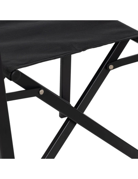 Fauteuil de jardin Metteur en scène pliant en Aluminium Textilène Noir Alejo (Lot de 2) - 8