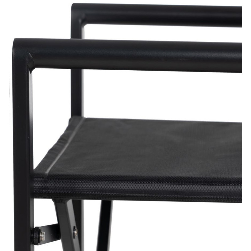 Fauteuil de jardin Metteur en scène pliant en Aluminium Textilène Noir Alejo (Lot de 2) - 9