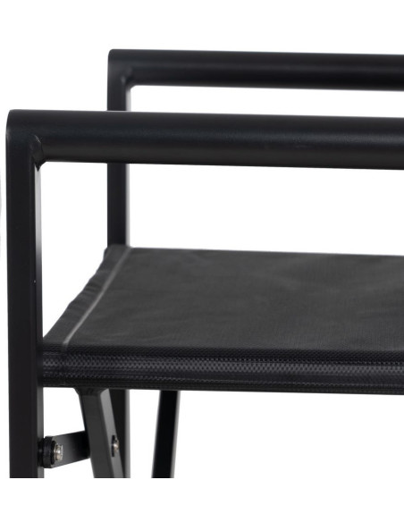 Fauteuil de jardin Metteur en scène pliant en Aluminium Textilène Noir Alejo (Lot de 2) - 9