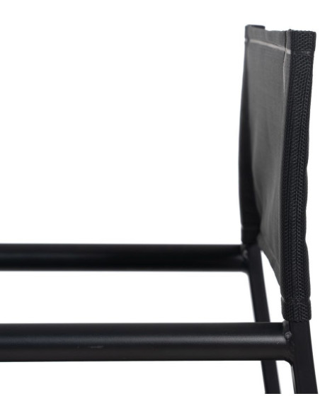Fauteuil de jardin Metteur en scène pliant en Aluminium Textilène Noir Alejo (Lot de 2) - 10