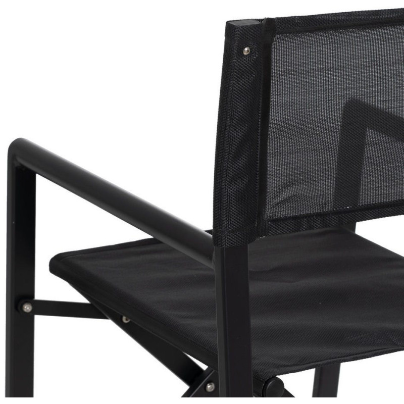Fauteuil de jardin Metteur en scène pliant en Aluminium Textilène Noir Alejo (Lot de 2) - 12