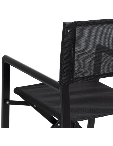 Fauteuil de jardin Metteur en scène pliant en Aluminium Textilène Noir Alejo (Lot de 2) - 12