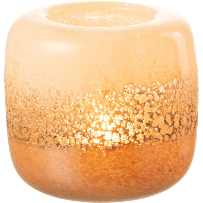 Vase Cylindrique Opi Hauteur 15 cm en Verre Marron Beige - 3