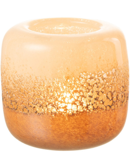 Vase Cylindrique Opi Hauteur 15 cm en Verre Marron Beige - 3