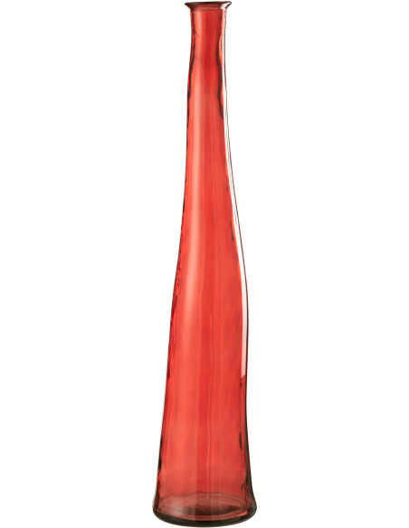 Vase Bouteille XXL Slim Hauteur 100 cm en Verre Rouge Noah - 1