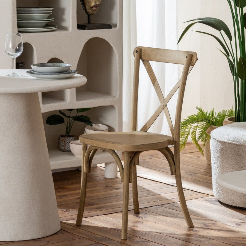 Chaise bistrot vintage en Polypropylène Naturel Liana (Lot de 2) - 2