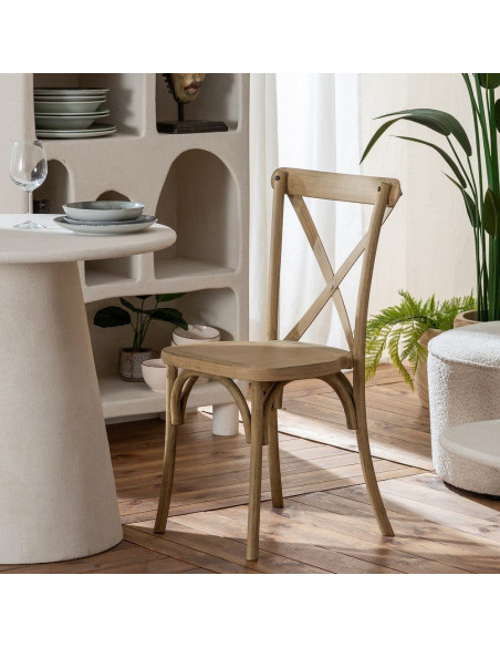 Chaise bistrot vintage en Polypropylène Naturel Liana (Lot de 2) - 2