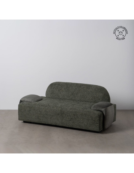 Canapé moderne chic 2 places en Tissu Vert Bois MDF Melvin - 13