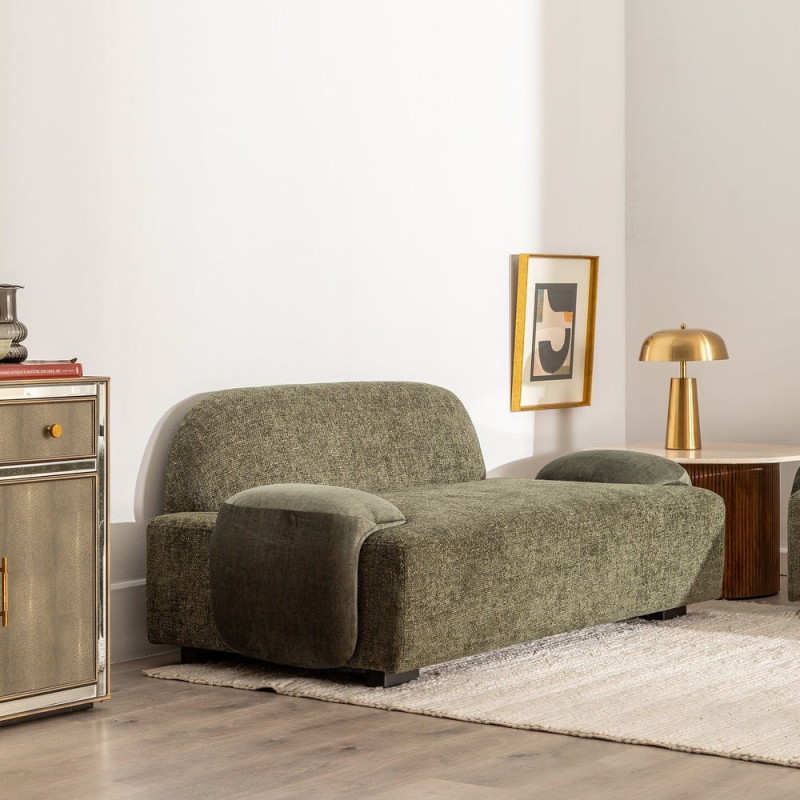 Canapé moderne chic 2 places en Tissu Vert Bois MDF Melvin - 2