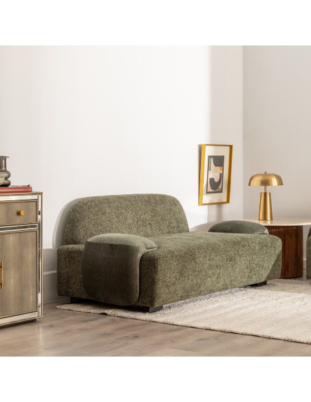 Canapé moderne chic 2 places en Tissu Vert Bois MDF Melvin - 2
