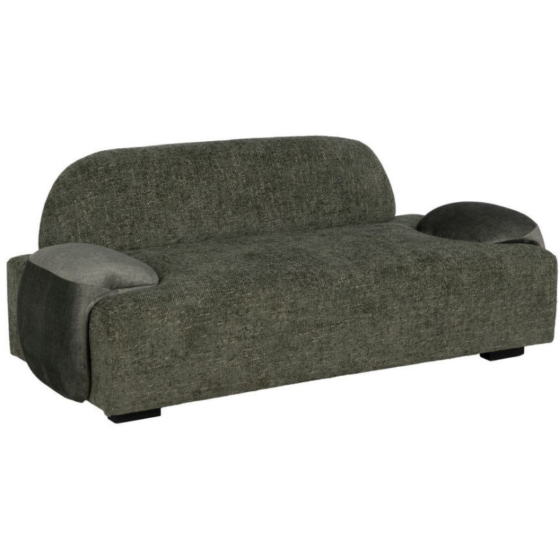 Canapé moderne chic 2 places en Tissu Vert Bois MDF Melvin - 1