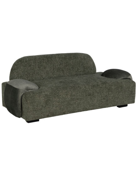 Canapé moderne chic 2 places en Tissu Vert Bois MDF Melvin - 1