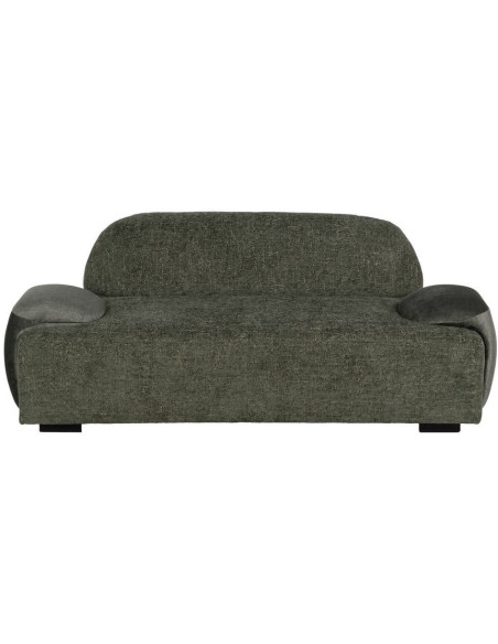 Canapé moderne chic 2 places en Tissu Vert Bois MDF Melvin - 3