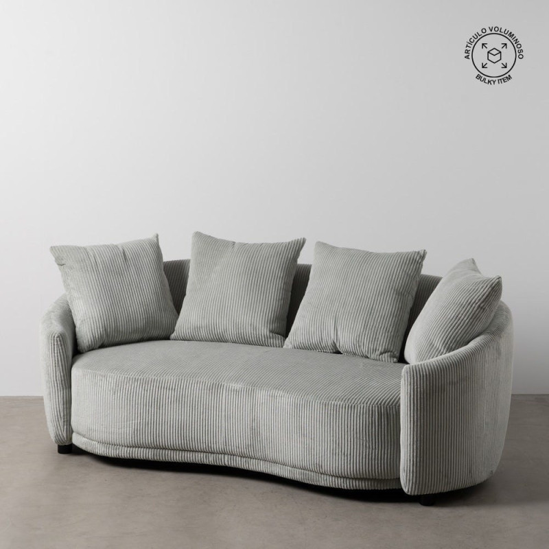 Canapé moderne 3 places en Velours côtelé Gris clair Bois MDF Timo - 15