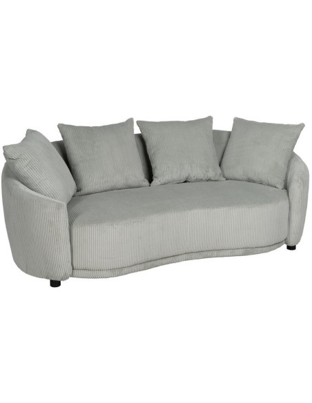 Canapé moderne 3 places en Velours côtelé Gris clair Bois MDF Timo - 1
