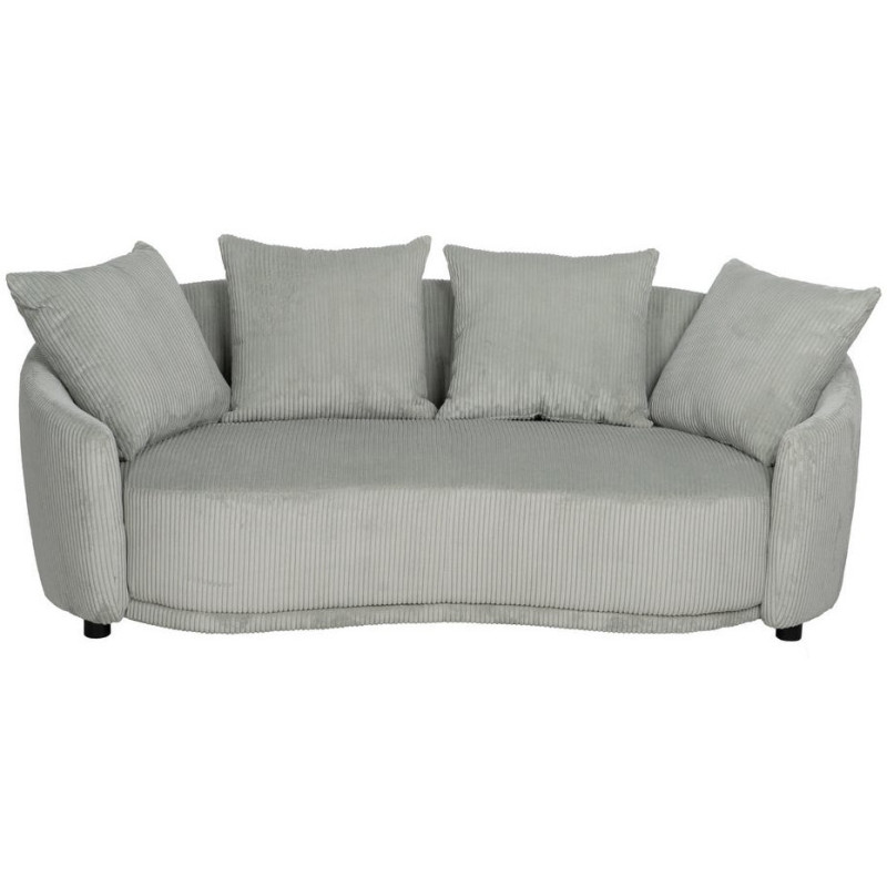 Canapé moderne 3 places en Velours côtelé Gris clair Bois MDF Timo - 2