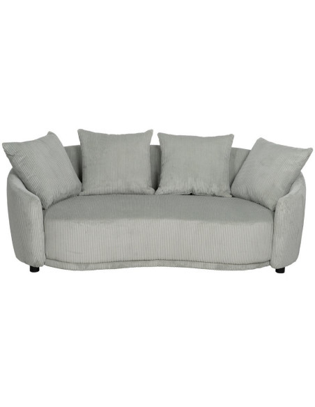 Canapé moderne 3 places en Velours côtelé Gris clair Bois MDF Timo - 2