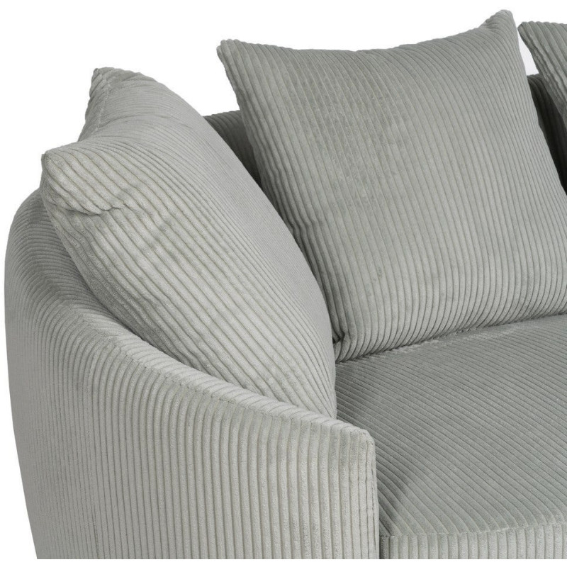 Canapé moderne 3 places en Velours côtelé Gris clair Bois MDF Timo - 4