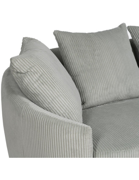 Canapé moderne 3 places en Velours côtelé Gris clair Bois MDF Timo - 4