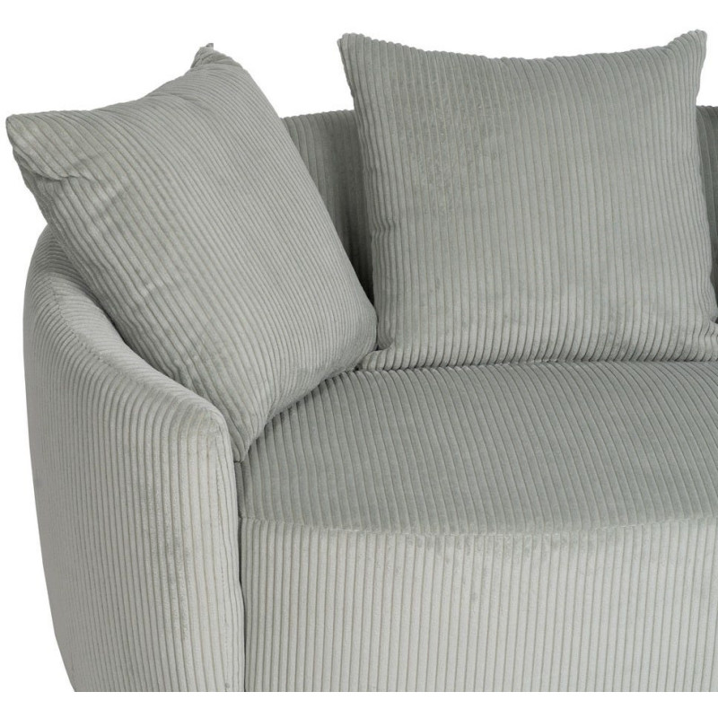 Canapé moderne 3 places en Velours côtelé Gris clair Bois MDF Timo - 5