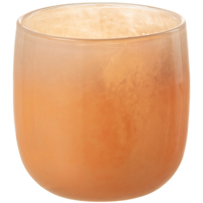 Vase Cylindrique Corrie Hauteur 10 cm en Verre Corail - 1