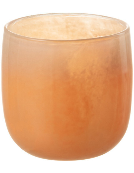 Vase Cylindrique Corrie Hauteur 10 cm en Verre Corail - 1